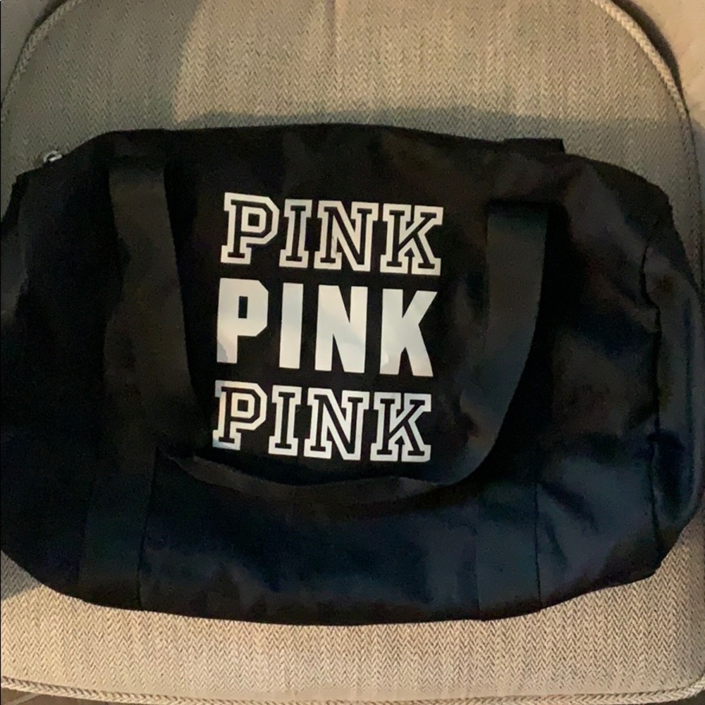 Pink duffel bag